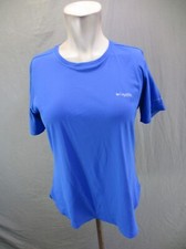 Columbia Size S Womens Blue Crew Neck Short Sleeve Fitted Athletic Top 861