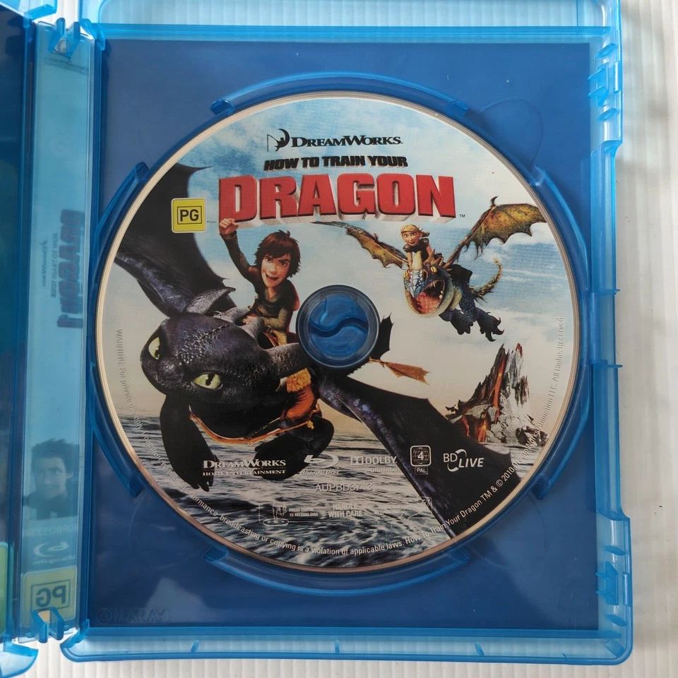 HOW TO TRAIN YOUR DRAGON 1 + 2 Blu-Ray Bundle DreamWorks Kids Animated Drama VGC - Image 3 of 4