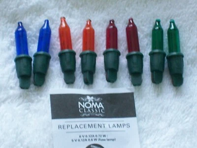 Noma G1 Spare Multicolour or Clear Christmas Fairy Light Bulbs 6V 0.72W classic