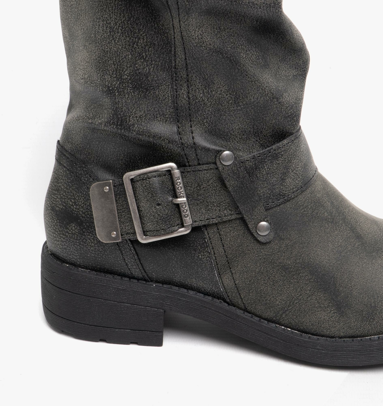 Rocket Dog TRUMBLE Ladies Womens Mid Calf Zip Up Buckle Biker Boots