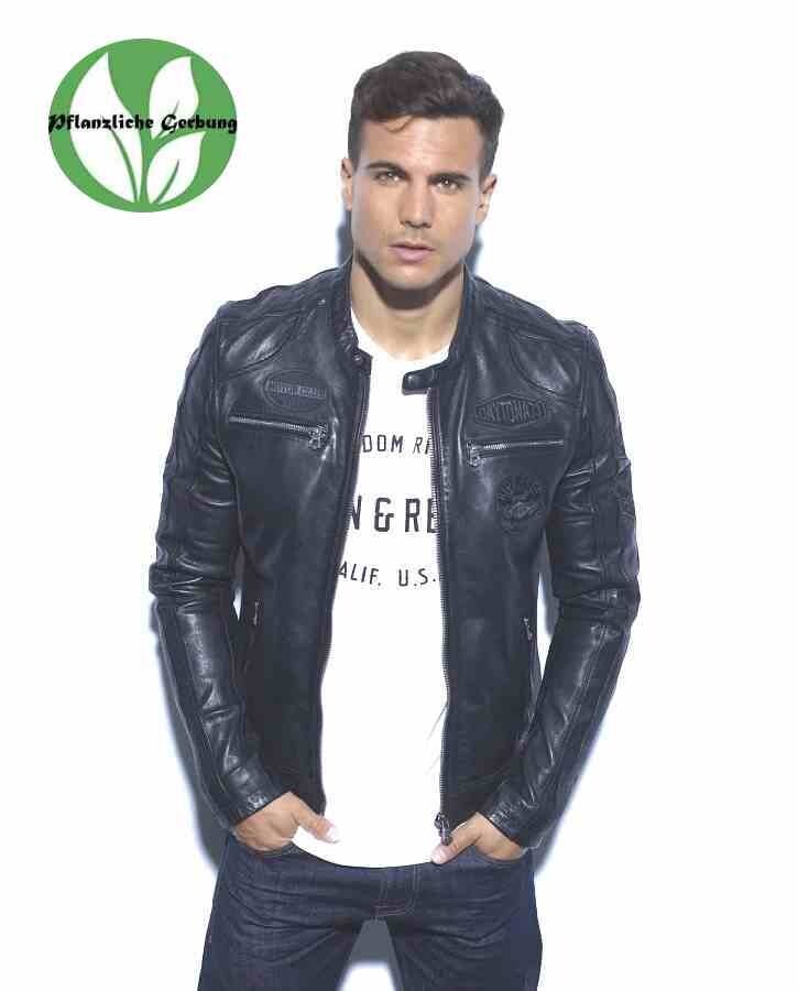 Leather Jacket Biker Daytona 73 Oliver Lamb Nappa Leather Black XL-image