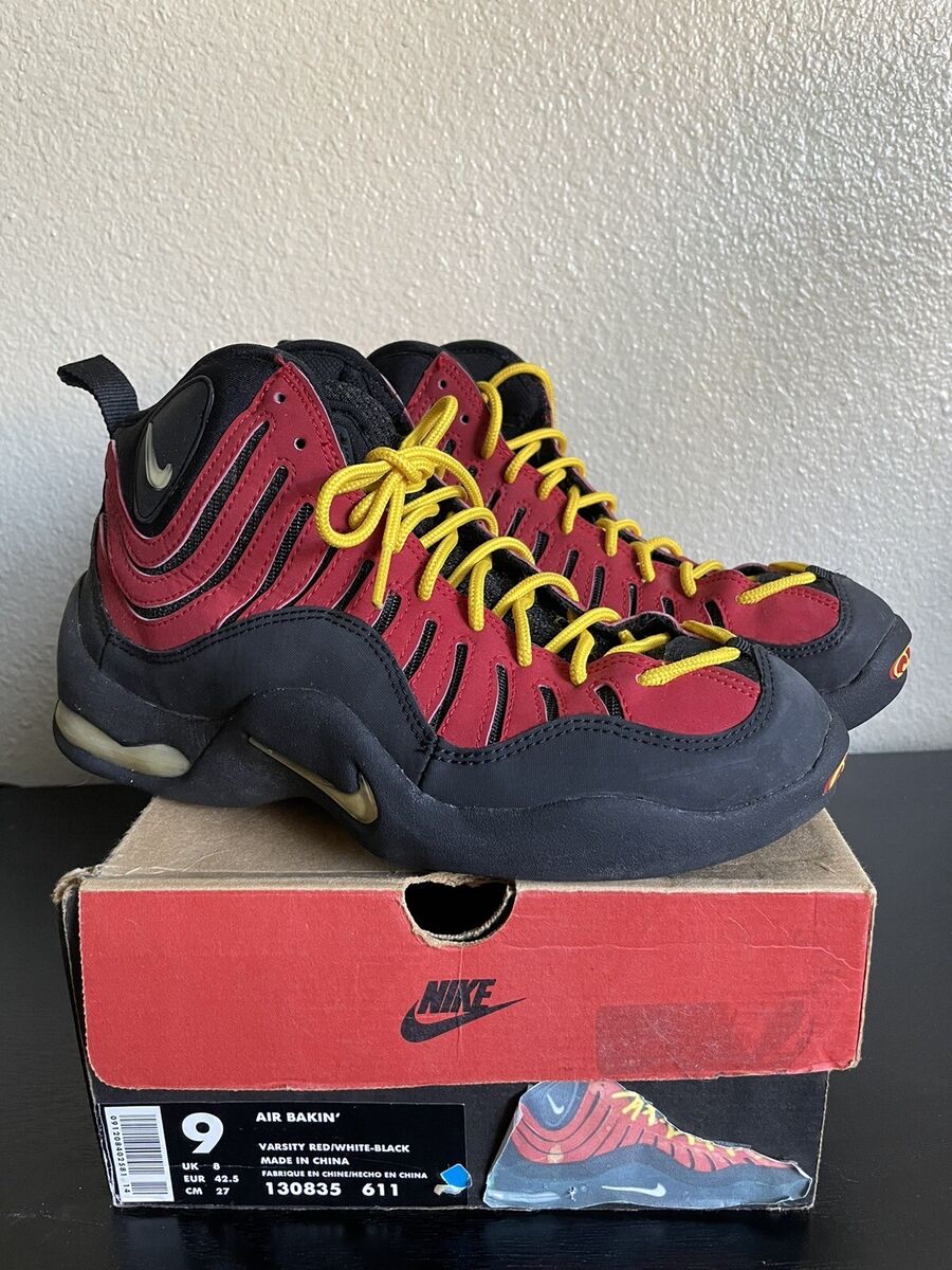 Vintage 1997 Nike Air Bakin Varsity Red White-Black with box Vintage 1997 Nike Air Bakin Varsity Red White-Black with box