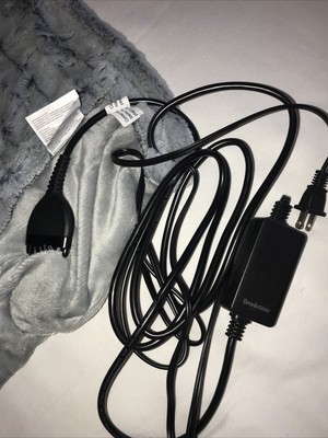 Brookstone London Luxury Heated Blanket Throw Gray 50” X 60” Model #  212TH011 | eBay