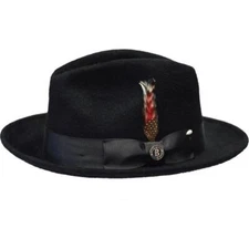 Men Bruno Capelo Hat Australian Wool Fedora Untouchable EXECUTIVE EX320 Black