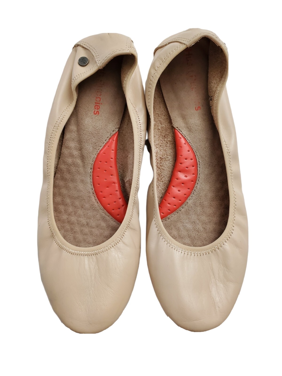 Hush Puppies Chaste Nude Leather Ballet 