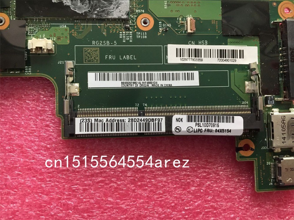 Original Laptop Lenovo ThinkPad X240 Motherboard Mainboard I7-4600