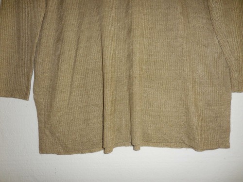 Eileen Fisher Khaki Organic Linen Side Slit Ribbed Tunic Sweater Sz M NWT $198 - Bild 3 von 3