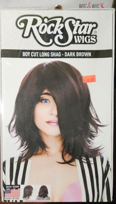Rockstar Wigs Cosplay Boy Cut Long Shag - Dark Brown #00289