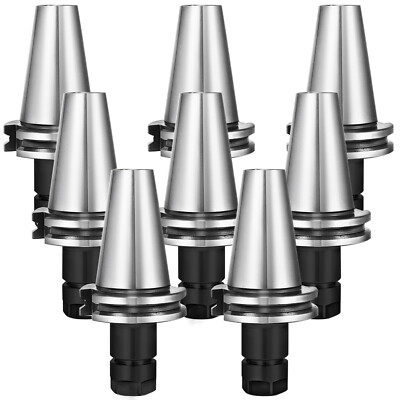 8Pcs 2.76'' CAT40 ER16 Collet Chucks Tool Holder Set for High Precision CNC Lathe