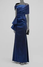 Rickie Freeman for Teri Jon Women's Blue Long Illusion Gown Dress Size 2