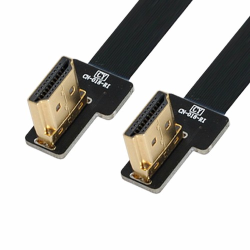 CY CYFPV Dual Left/Right Angled HDTV Video Type A Male to Male FPC Flat Cable - Picture 4 of 8