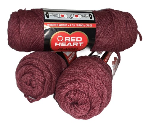 Red Heart CLASSIC Yarn 3-Skein-Lot “LIGHT BERRY” 0761  Vtg Color Discontinued - Picture 1 of 7