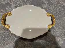 Vintage LENOX Valencia Serving Platter 24K Gold Trim & Handles Made in USA 16"