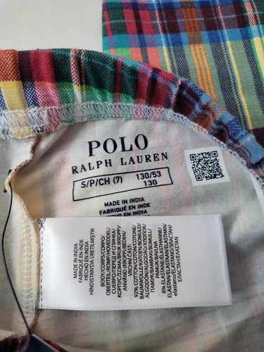 Polo Ralph Lauren Girls Plaid Leggings Pony LOGO Size 7 - Picture 3 of 6