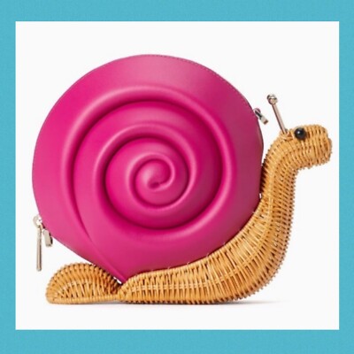 Kate Spade Scarlett Snail Wicker Crossbody Enchanted Forest Pink
