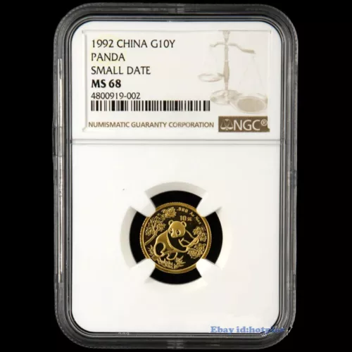 1992 China G10Y 1/10 Panda Coin Small Date MS 68 NGC Collection