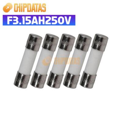 Lot De 5 Fusibles Céramiques 5x20mm 3.15A 250V - Marque USA Pour électronique Et électricité