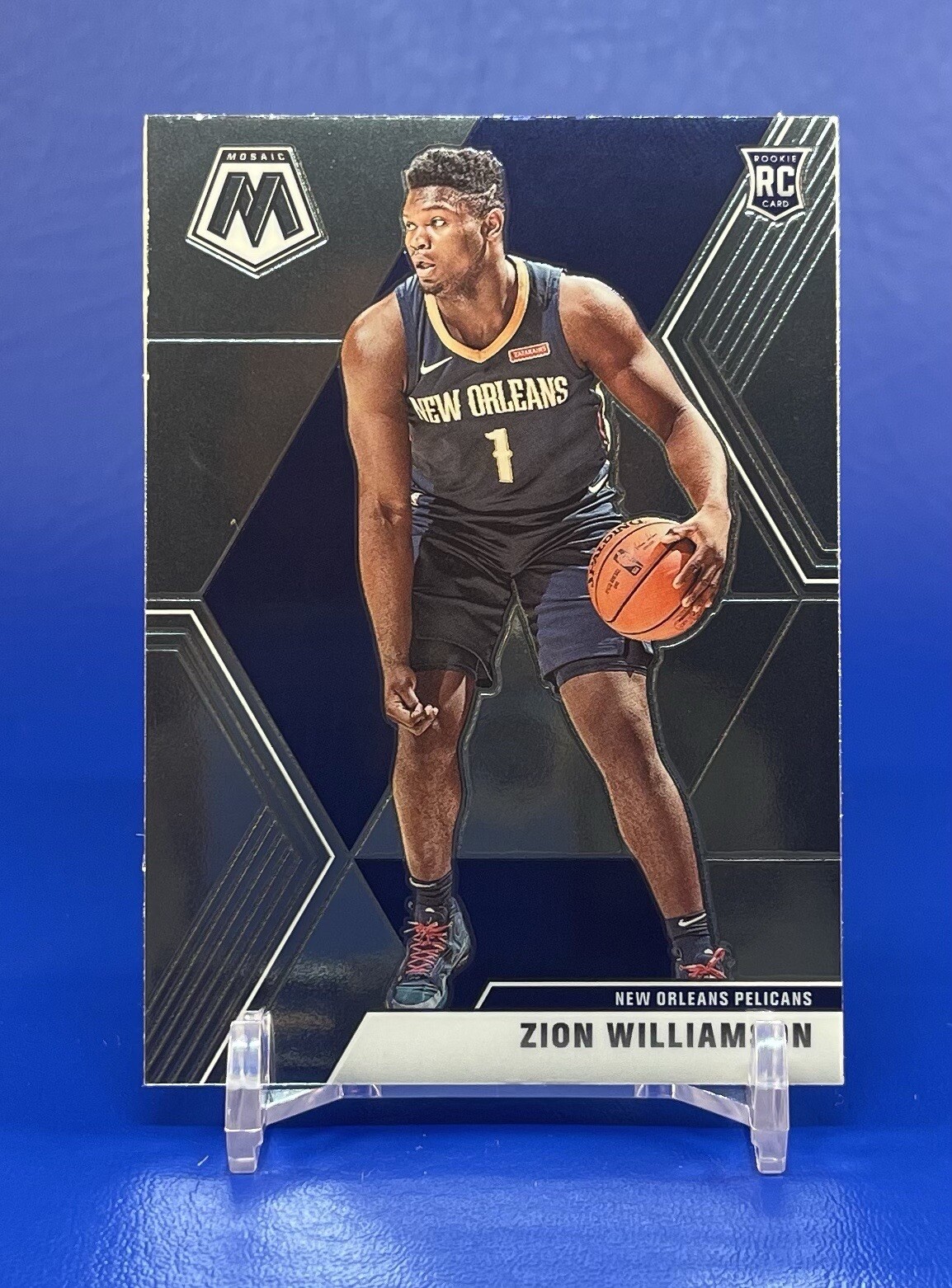 Zion Williamson 2019-20 Panini Mosaic Base RC rookie card (D) Pelicans #209