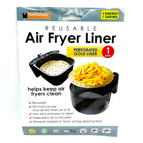 Air Fryer Liner Toastabags 1 Perforated Reusable Gold Liner Energy