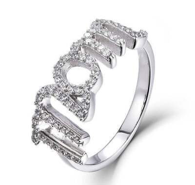 3.3ct Round Lab-Created Moissanite Ring Mom Mother Day Gift White Gold Plated