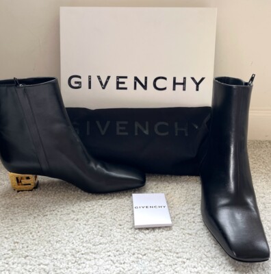 Givenchy G Cube Logo Black Ankle Boots New With Box Size 40 Retailed $1250