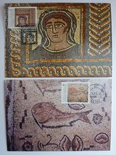 LOT 9107 CARTE MAXIMUM" MOSAIQUE CIVILISATION ROMAINE AU PORTUGAL 3, 4° Sc" 1988