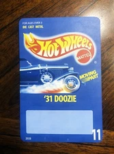 Custom Hot Wheels RETRO CARDBACK 1989 "31 DOOZIE #11" re-card your cars