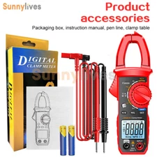 LCD Digital Multimeter Tester AC DC Volt Ohm Amp Clamp Meter Auto Range Handheld