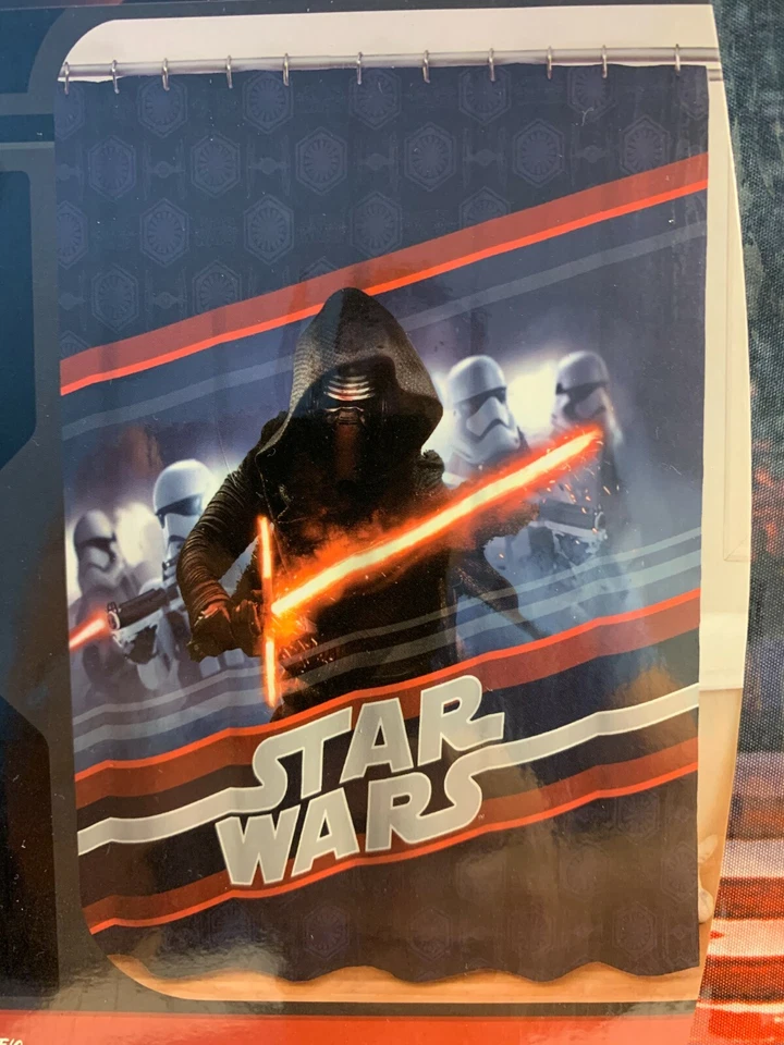 Nuevo Disney Jay Franco & Sons STAR WARS Tela Cortina de Ducha 72"x72" Rojo/Negro Foto 2 de 4