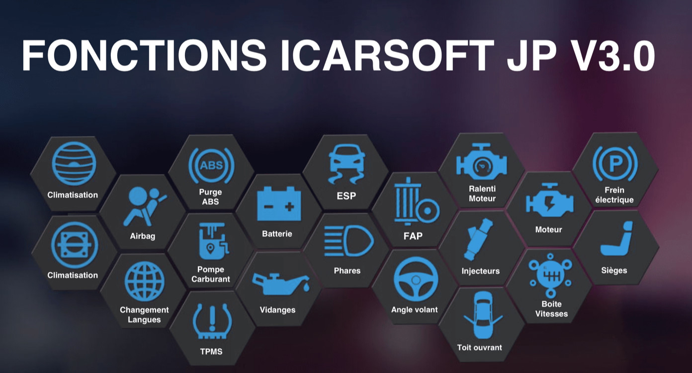 Outil diagnostic auto iCarsoft JP V3.0 : Analyse multimarque et Français - 2