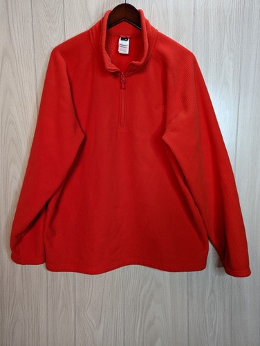 The North Face Mens 2XL Pullover Long Sleeve Quarter Zip Sweatshirt Red