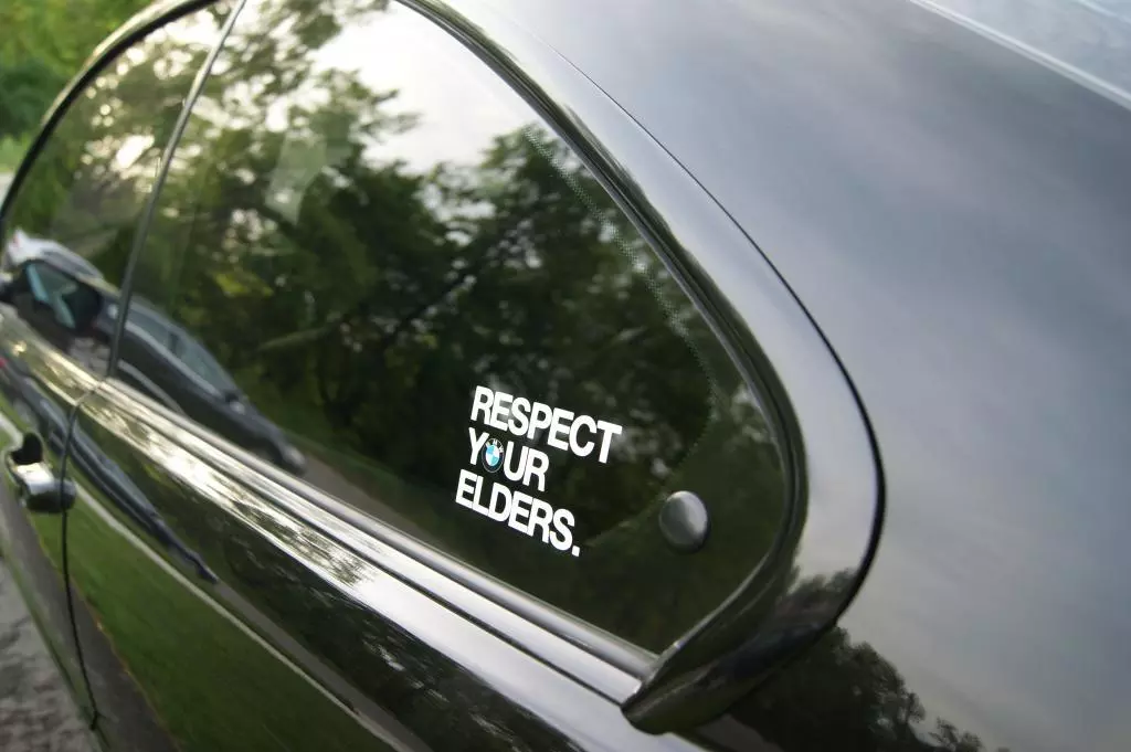 Respect your elders bmw sticker deals