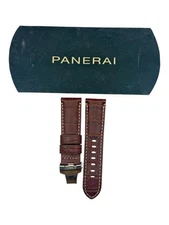 Panerai Dark Brown Alligator Leather Strap 24/22 with Deployment Buckle OEM