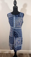 Tommy Hilfiger Blue & Pink Paisley Shift Dress. Size 6. 
