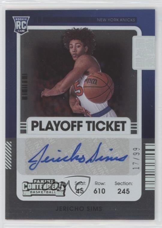 2021-22 Panini Contenders Playoff Ticket 17/99 Jericho Sims Rookie Auto RC 0o5t