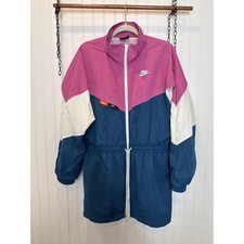 Nike Women's Icon Clash Pink Teal White Track Jacket Windbreaker Full Zip Size S