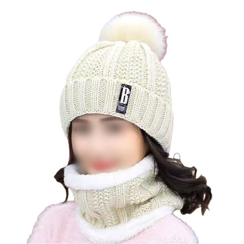 Cotton blend knitted hat with double layer design for warmth retention - Zdjęcie 8 z 13