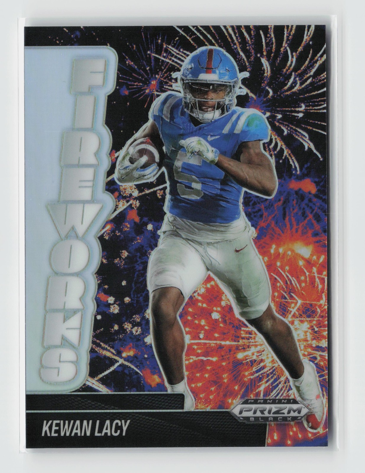 2025 Panini Prizm Black #12 Kewan Lacy Fireworks Silver