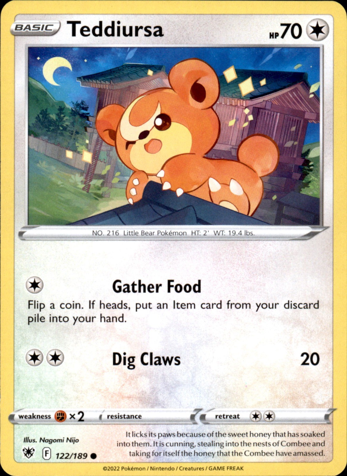 Teddiursa 122/189 Common - Pokemon SWSH10: Astral Radiance