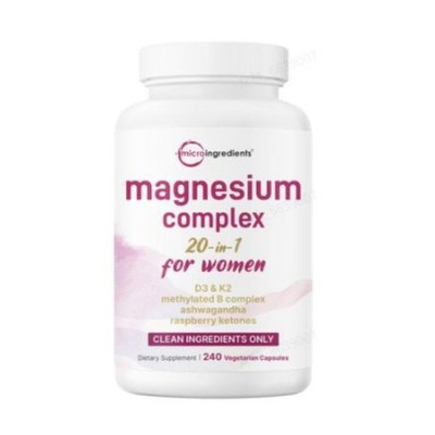 Micro Ingredients Magnesium 20-in-1   240 Veggie Caps for Women