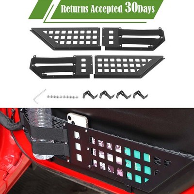 4Pcs Metal Front Side Door Pocket Storage Box for Jeep Wrangler JL JT 2018-2024