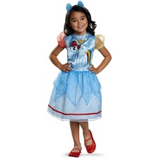 My Little Pony Rainbow Dash Halloween Costume Girl Toddler 3T-4T Bonus Necklace