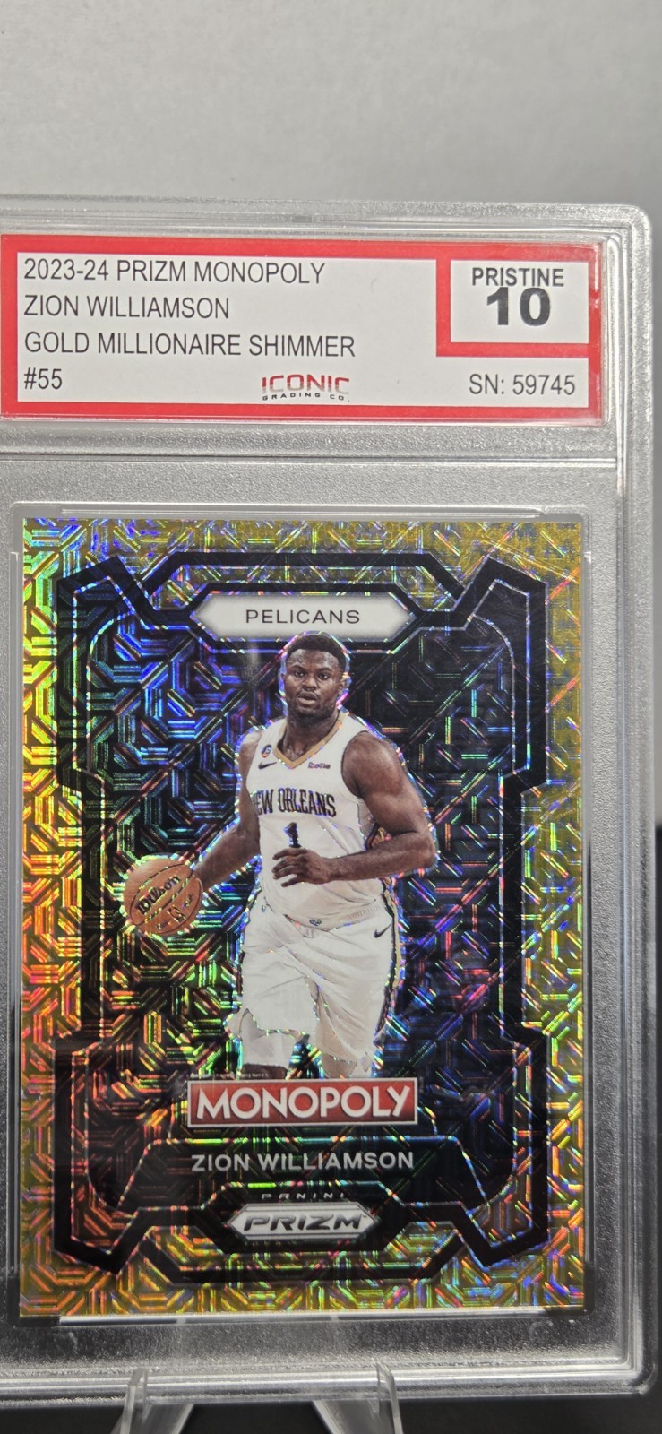 2023 Prizm Monopoly Zion Williamson Gold Millionaire Shimmer /500 #55