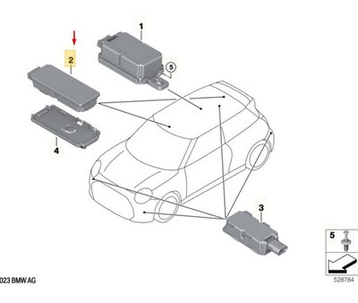 Mini Cooper J01 Funk Fernbedienung Empfänger 61355B4E028 NEU ORIGINAL
