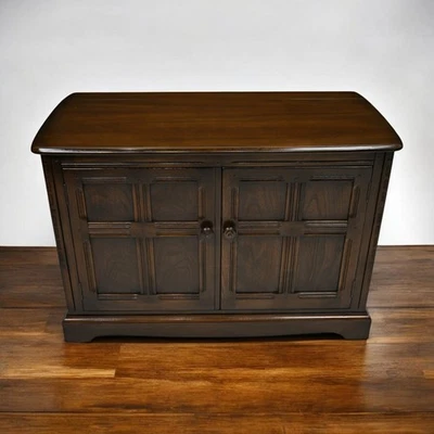 Ercol Malvern Music Hi Fi Cabinet Record Storage Dark Finish FREE UK Delivery - Image 1 of 4