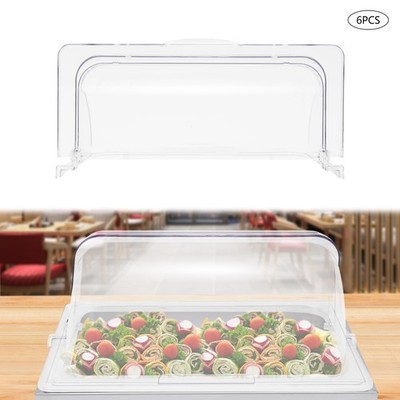 6 PACK Half Size Roll Top Chafing Dish Clear Plastic Pan Display Cover Chafer