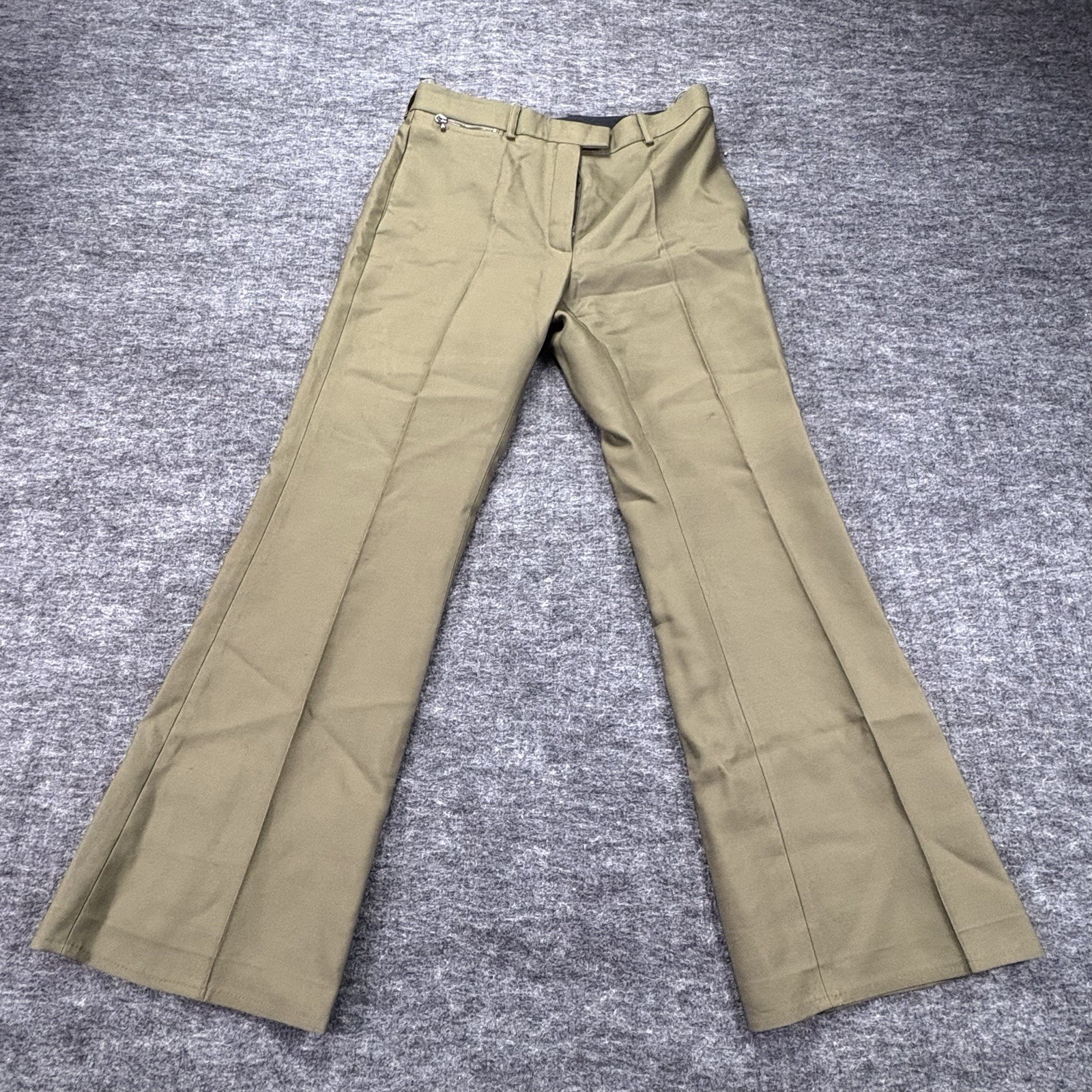 Theory Nina Ricci Wool Silk Dress Pants Women’s Size 40 Olive Wide Leg