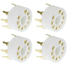 SQXBK 4PCS B9A Ceramic 9 Pin Gold PCB Tube Socket for 12AX7/ECC83/6922/6n11