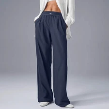 New Sports Yoga Wide Leg Pants Women Summer Elastic Waist Quick Drying Straight