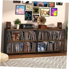 3-Tier Vinyl Record Storage: Vintage Player Table with Spacious Storage - Up